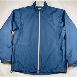 Peter Millar Mens Medium Blue Full Zip Windbreaker Jacket Water Resistant